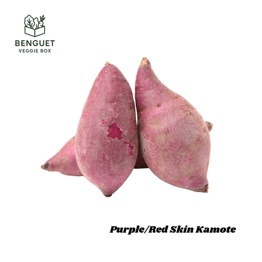 Fresh Benguet kamote with purple and red skin variants.