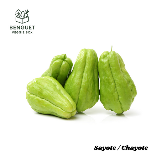 Fresh green Benguet sayote (chayote) ready for cooking.