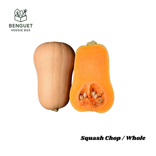 Fresh Benguet butternut squash with smooth orange skin.